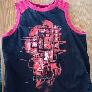 Kids Sleeveless Football Fever Shirt - Black and Red